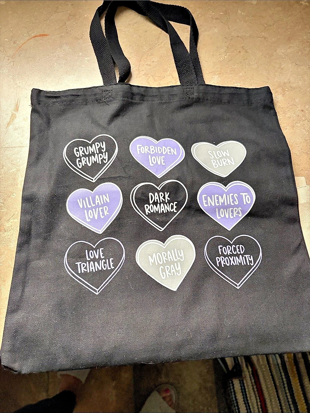 Target Sour Tropes Conversation Hearts Tote Bag Black & Purple
